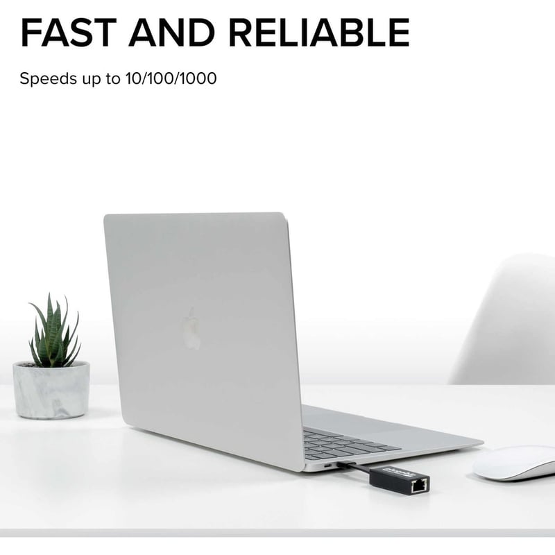 Plugable USB C to Ethernet Adapter, Fast and Reliable Gigabit Speed - Thumbnail 3