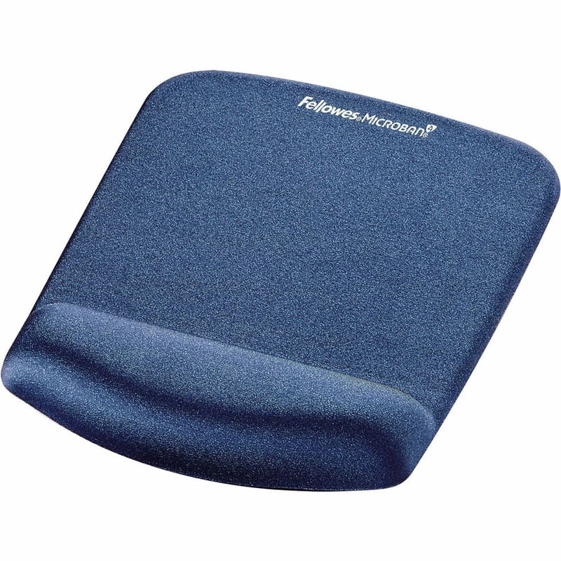 Fellowes PlushTouch Mouse Pad Wrist Rest with Microban - Blue - Thumbnail 2