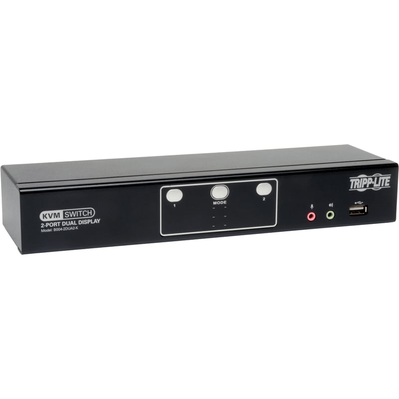 Tripp Lite by Eaton 2-Port Dual Monitor DVI KVM Switch TAA GSA with Audio and USB 2.0 Hub Cables included - Thumbnail 1