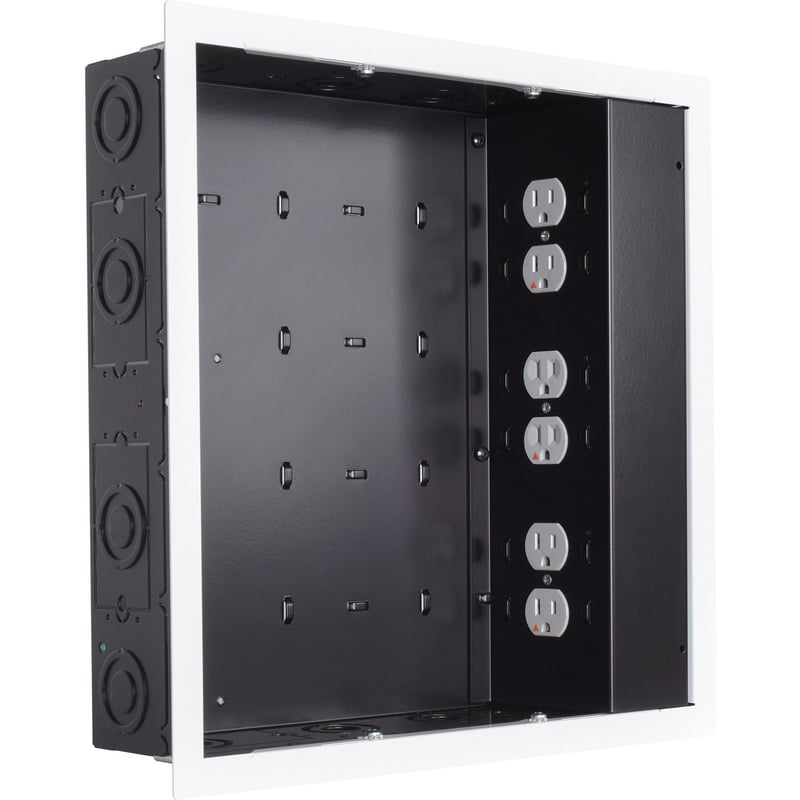 Chief Proximity In-Wall Storage Box - With 6 Receptacle Filter & Surge - Black - Thumbnail 1