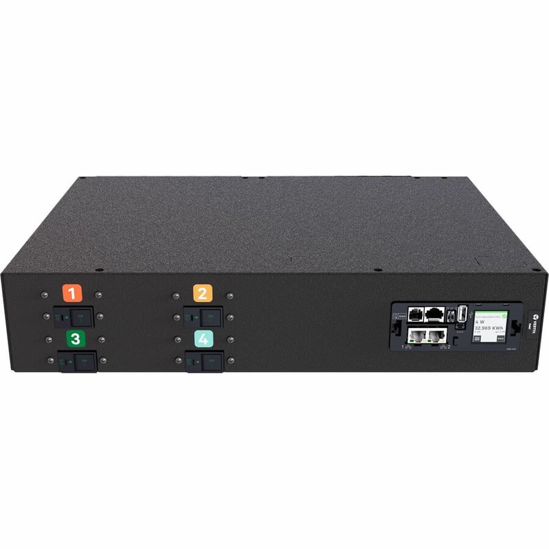 Vertiv PowerIT VP4U62A0 Upgradeable Monitored Input Level HD rPDU, Horizontal, Single Phase, 24 Combination C13/C19 Outlets, 60/63A, 240V, 2U - Thumbnail 2