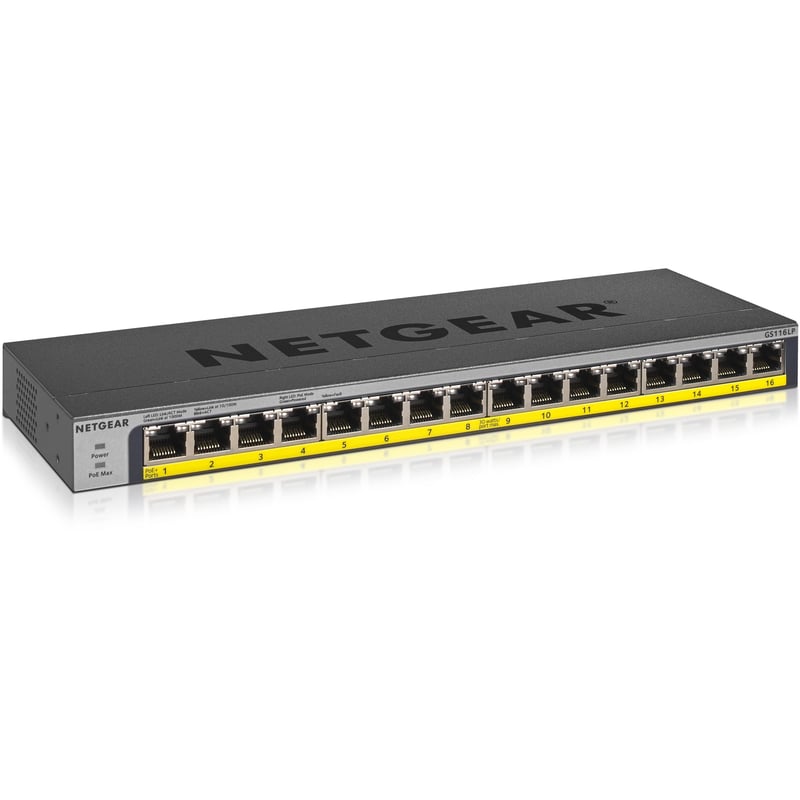 Netgear 16-Port 76W PoE/PoE+ Gigabit Ethernet Unmanaged Switch - Thumbnail 1