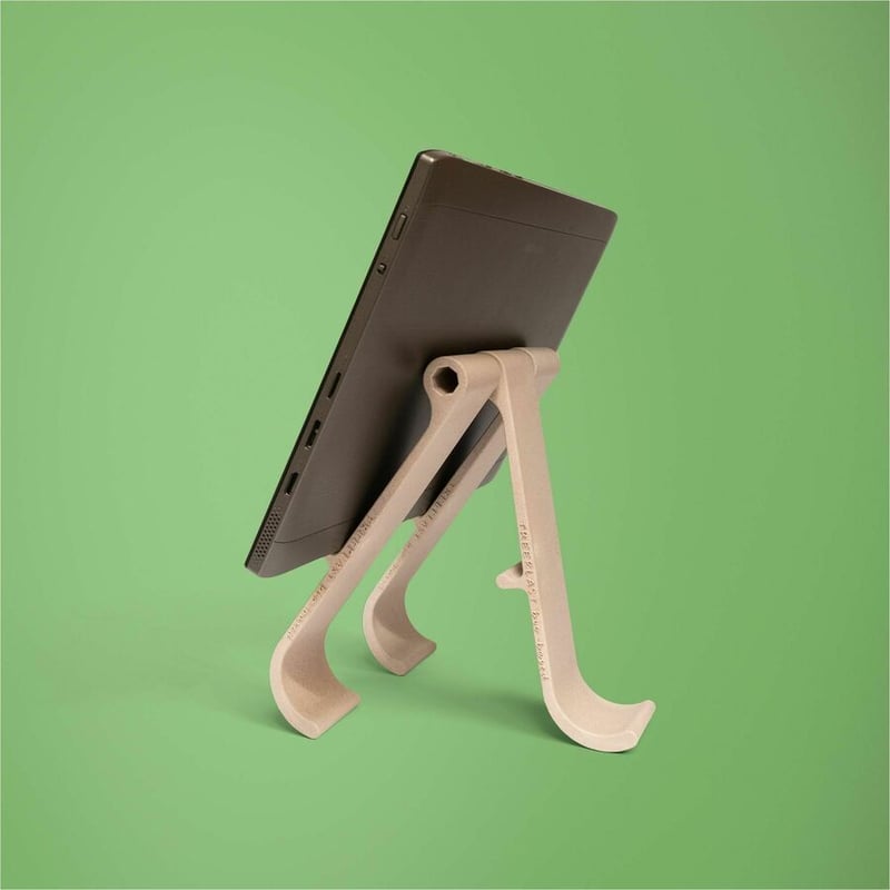 R-GO ERGONOMIC LAPTOP/TABLET STAND, TREEPOD BIO-BASED, ADJUSTABLE, WOOD, TAA COM - Thumbnail 2
