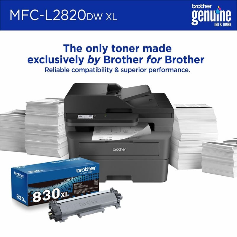Brother Wireless MFC-L2820DW XL Compact Monochrome All-in-One Laser Printer with Copy, Scan and Fax, up to 4,200 pages of toner included, Duplex and Mobile Printing - Thumbnail 4