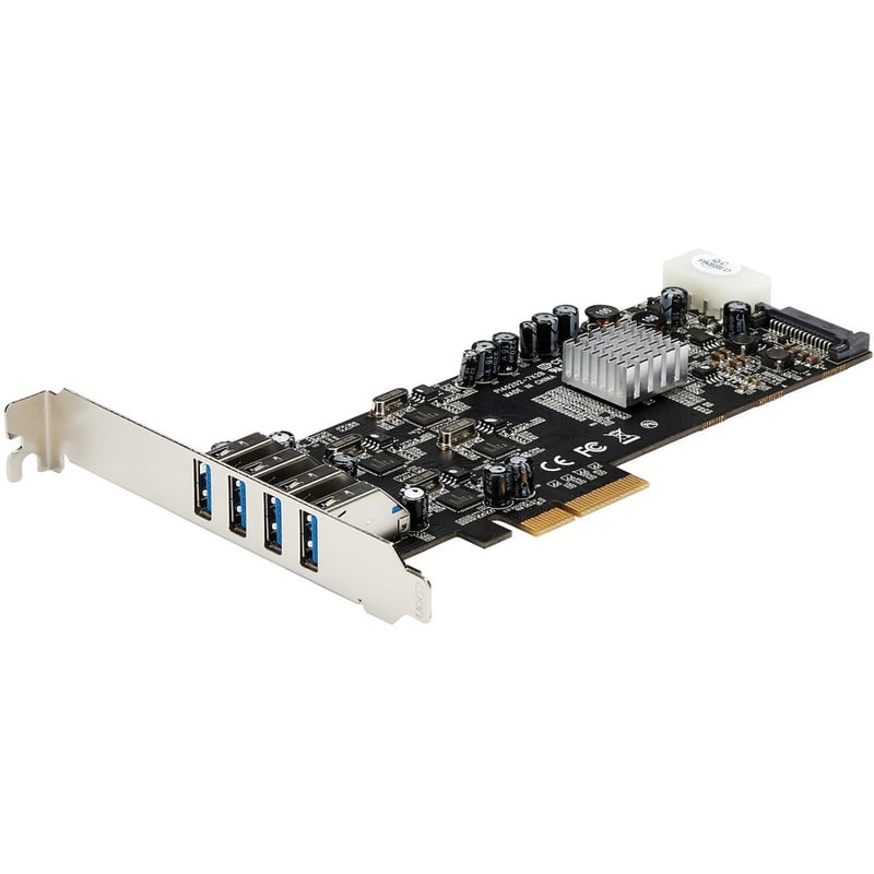 StarTech.com 4 Port PCI Express (PCIe) SuperSpeed USB 3.0 Card Adapter w/ 4 Dedicated 5Gbps Channels - UASP - SATA/LP4 Power - Thumbnail 4