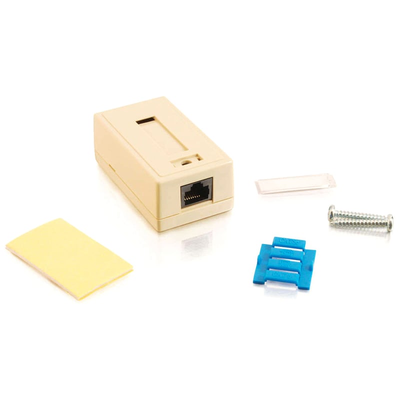 C2G 1-Port Cat5E Surface Mount Box - White - Thumbnail 2