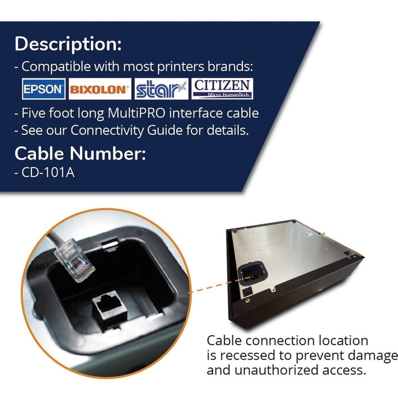 APG Cash Drawer RJ-12/RJ-45 Data Transfer Cable: CD-101A - Thumbnail 4