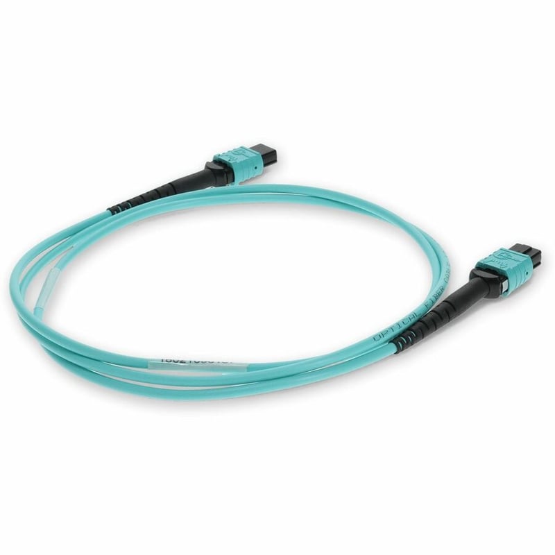 AddOn 10m MPO (Female) to MPO (Female) 12-Strand Aqua OM3 Straight Fiber OFNR (Riser-Rated) Patch Cable - Thumbnail 5