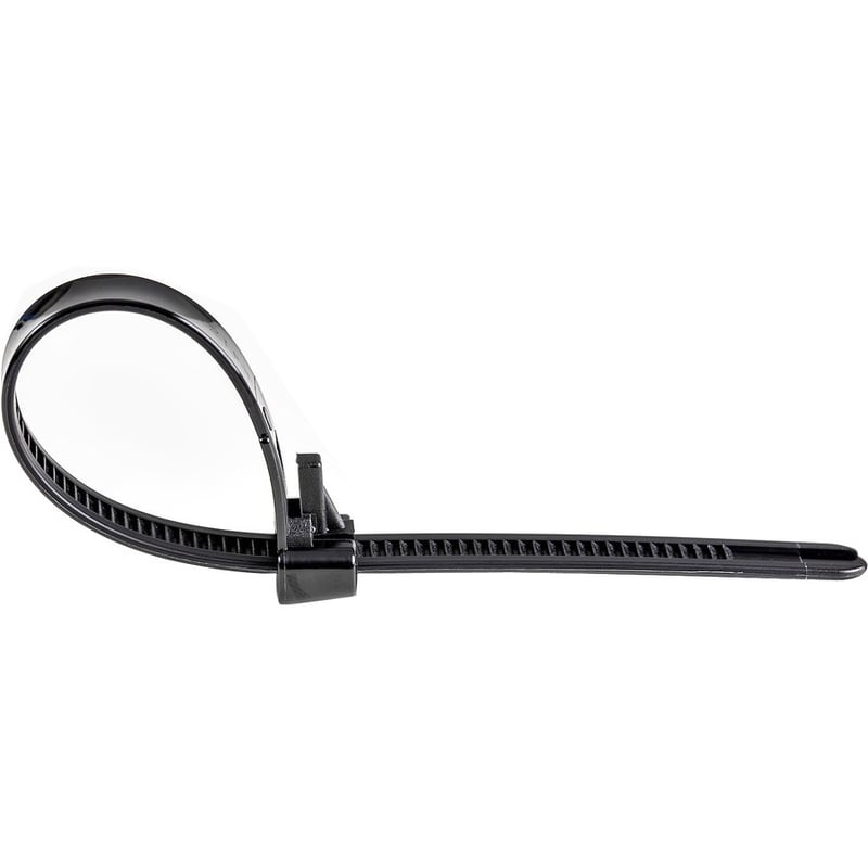 StarTech.com 5"(12cm) Reusable Cable Ties, 1-1/8"(30mm) Dia. 50lb(22Kg) Tensile Strength, Nylon, In/Outdoor, UL Listed, 100 Pack, Black - Thumbnail 3