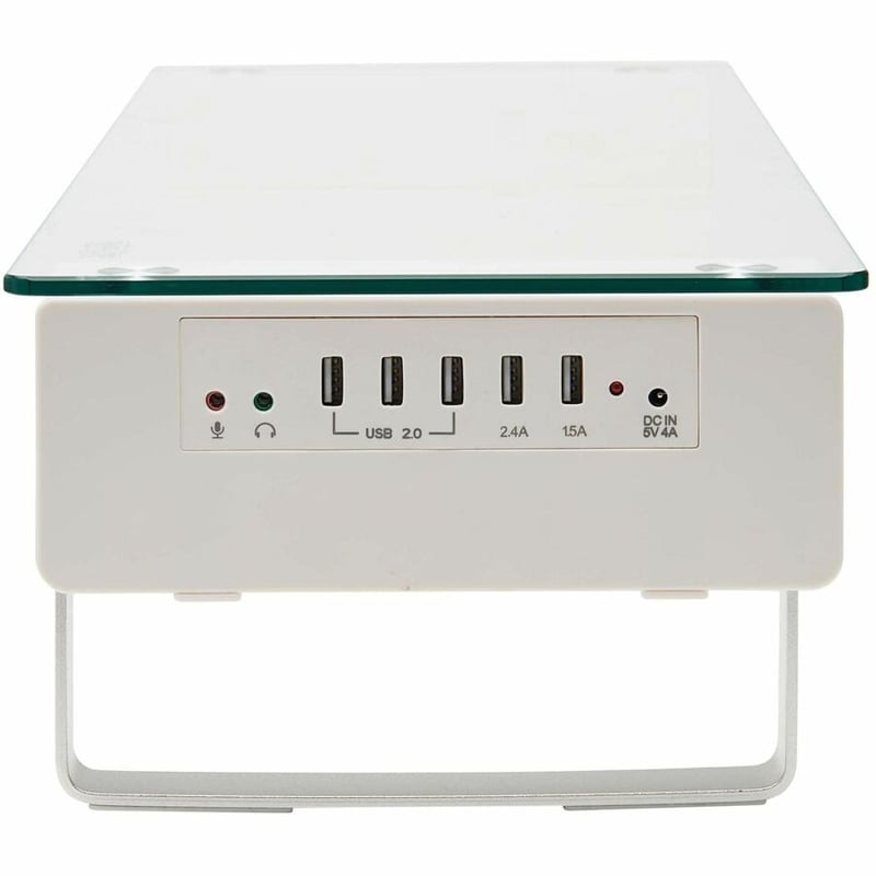 Tripp Lite by Eaton Monitor Riser for Desk - Height Adjustable, Glass Top, USB and Audio Ports