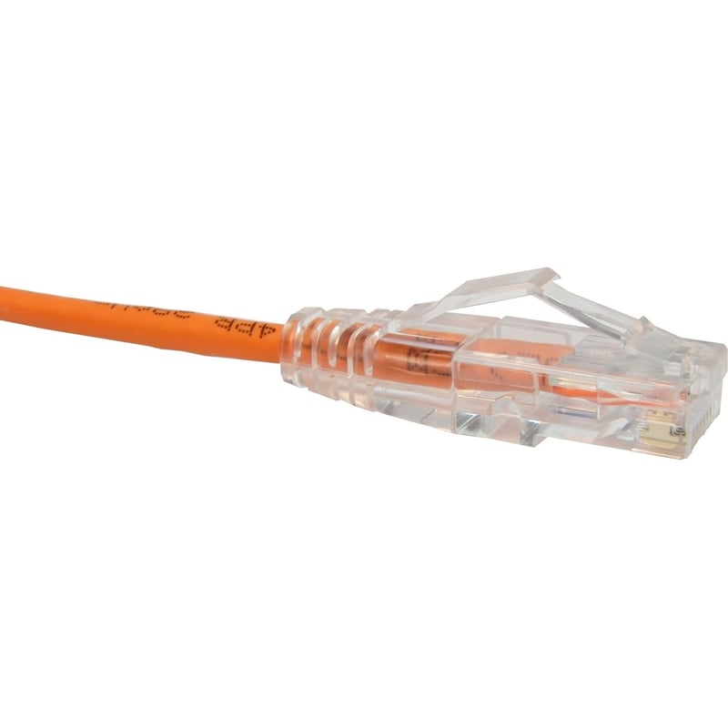 CAT6 SLIM ETHERNET PATCH CABLE, 20FT, ORANGE, UTP, 28AWG, SNAGLESS RJ45 CONNECTO