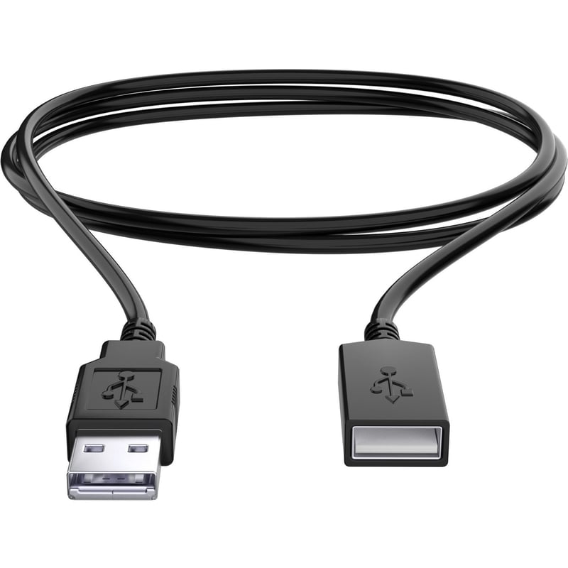 CTA Digital 6-Foot Male to Female USB 2.0 Cable (Black) - Thumbnail 1