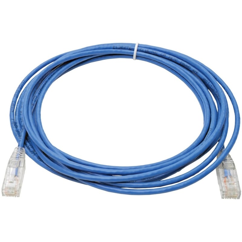 Eaton Tripp Lite Series Cat6 Gigabit Snagless Slim UTP Ethernet Cable (RJ45 M/M), PoE, Blue, 15 ft. (4.57 m) - Thumbnail 2
