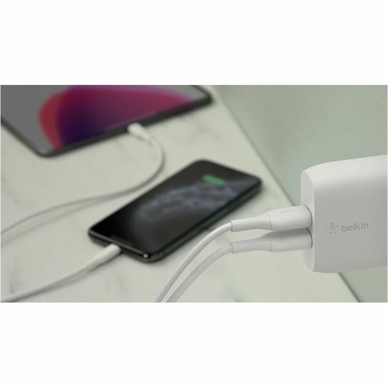 Belkin BoostCharge Dual USB-A Wall Charger 24W (USB-A to USB-C cable included) - Power Adapter - Thumbnail 4
