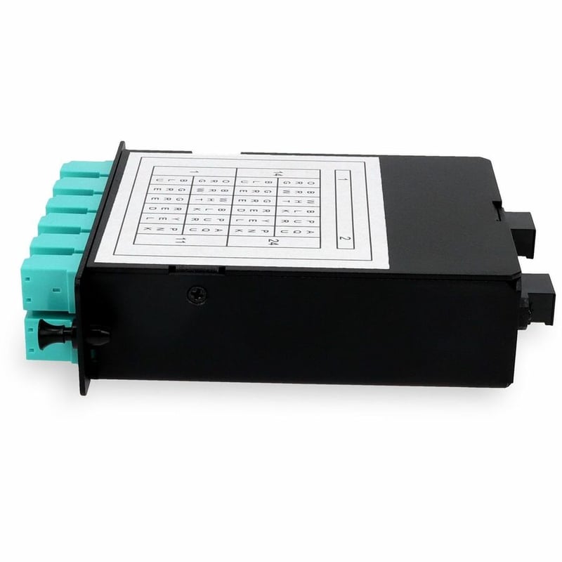 AddOn Cassette for 4-Bay Patch Panel, 2 MPO In, 12 LC Duplex Out, Multi-mode Duplex OM4, Type B - Thumbnail 2