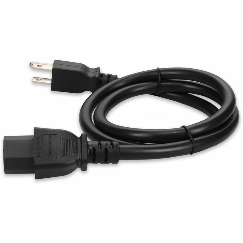 AddOn 15ft NEMA 5-15P Male to C15 Female 14AWG 100-250V at 15A Black Power Cable - Thumbnail 2