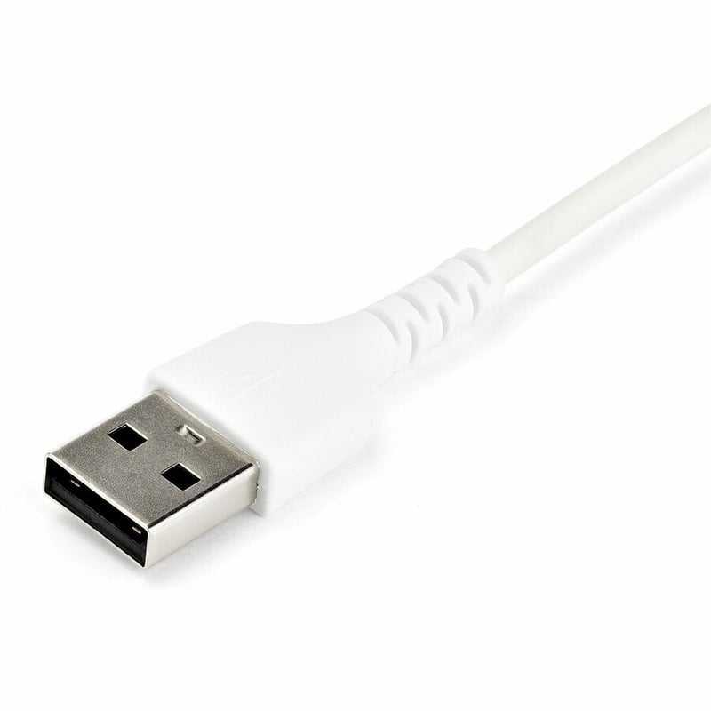 StarTech.com 1m USB A to USB C Charging Cable - Durable Fast Charge & Sync USB 2.0 to USB Type C Data Cord - Aramid Fiber M/M 3A White - Thumbnail 4