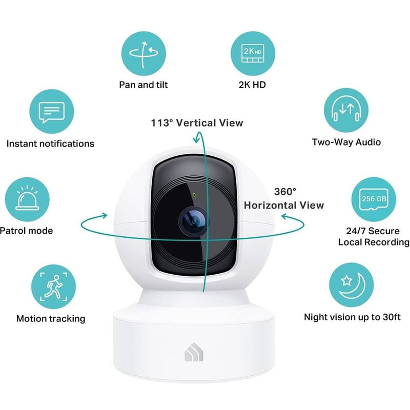 TP-Link Kasa Spot KC410S - 2K Security Camera for Baby Monitor Pan Tilt, 4MP HD Indoor Camera with Motion Detection - Thumbnail 2