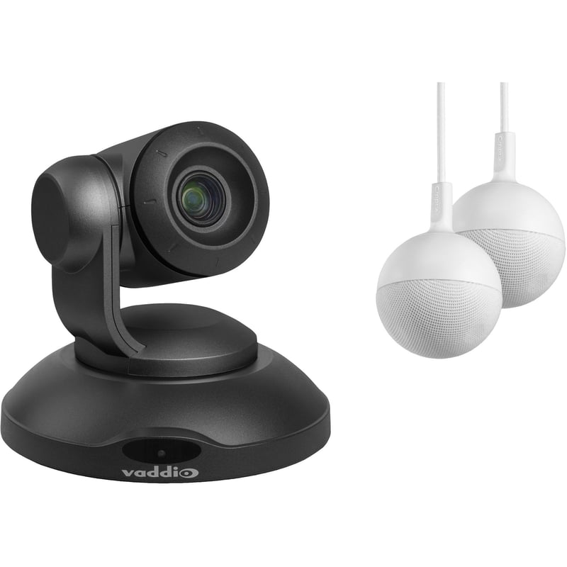 Vaddio ConferenceSHOT Video Conferencing Kit - Includes PTZ Camera and Two CeilingMIC Microphones - Black - Thumbnail 1