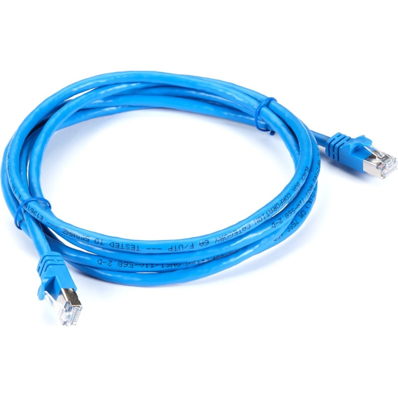Black Box CAT6A 500-MHz STR Patch Cable Slim Molded Snagless Boot - F/UTP, CM PVC, BL, 7FT - Thumbnail 2