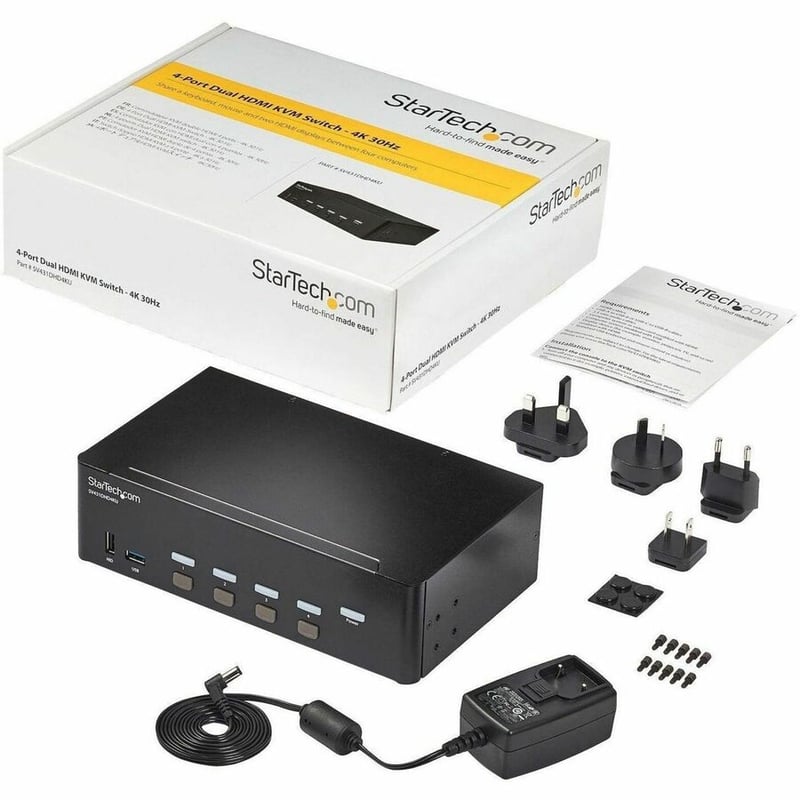 StarTech.com 4 Port HDMI KVM Switch - 4K 30Hz - Dual Display - Thumbnail 2