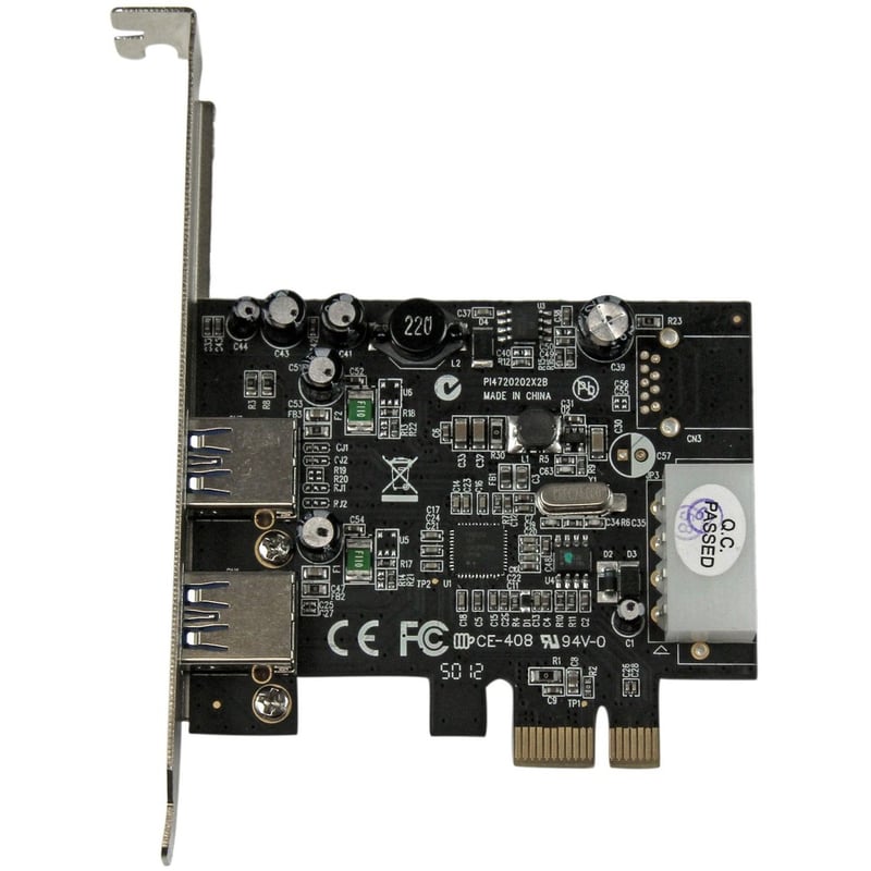 StarTech.com 2 Port PCI Express (PCIe) SuperSpeed USB 3.0 Card Adapter with UASP - 5Gbps - LP4 Power - Thumbnail 2