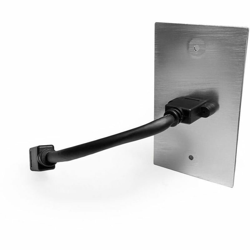 HDMI SINGLE GANG PASS THRU W/ PIGTAIL SINGLE GANG ALUMINUM WALLPL - Thumbnail 2