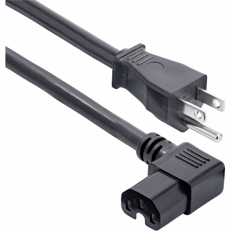 StarTech.com 8ft (2.4m) Heavy Duty Power Cord, NEMA 5-15P to Right Angle C15, 15A 125V, 14AWG, AC Power Cable, UL Listed - Thumbnail 1