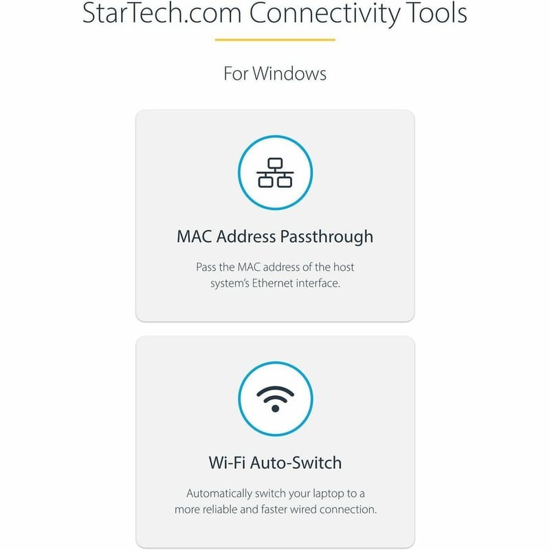 StarTech.com USB-C to Ethernet Gigabit Adapter - Thunderbolt 3 Compatible - USB Type C Network Adapter - USB C Ethernet Adapter - Thumbnail 2