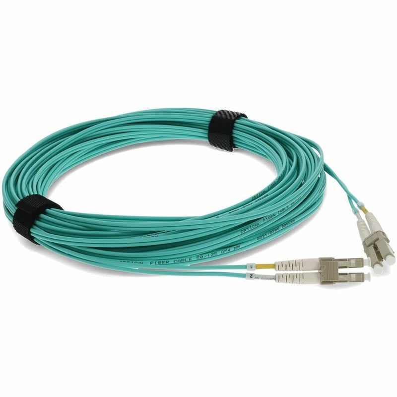 AddOn 17m LC to LC Aqua OM3 Duplex OFNR (Riser-Rated) Fiber Patch Cable - Thumbnail 3