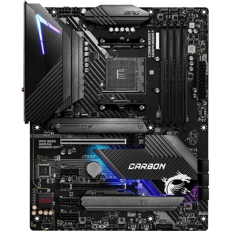 MSI MPG B550 GAMING CARBON WIFI Desktop Motherboard - AMD B550 Chipset - Socket AM4 - ATX - Thumbnail 4