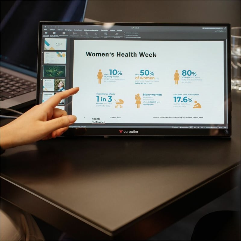 Verbatim Portable Touchscreen Monitor Full HD 1080p 15.6" Metal Housing - Thumbnail 4