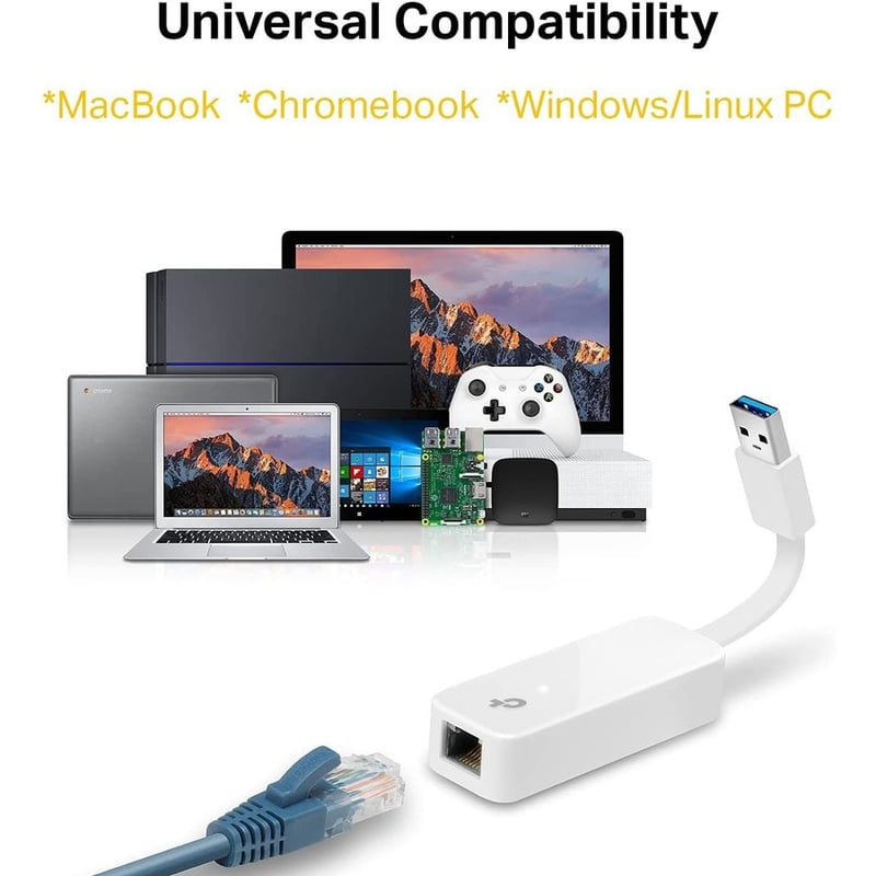 TP-Link UE300 - Foldable USB 3.0 to 10/100/1000 Gigabit Ethernet LAN Network Adapter - Thumbnail 5