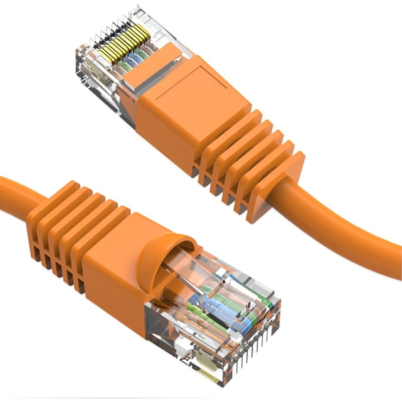 Axiom 50FT CAT6 550mhz Patch Cable Molded Boot (Orange) - Thumbnail 1