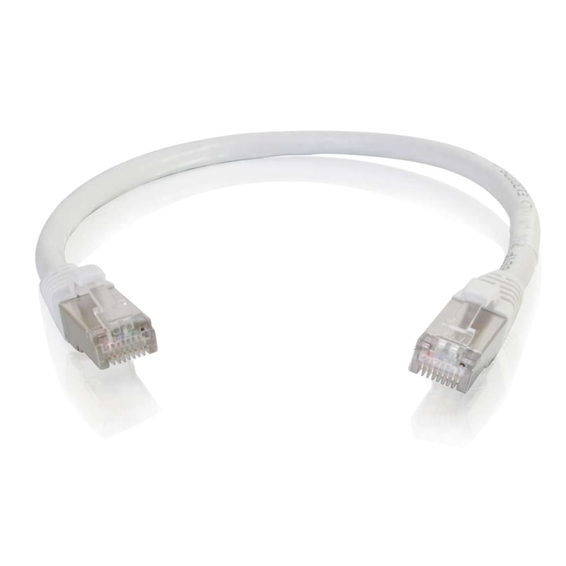 C2G 6in Cat6 Snagless Shielded (STP) Network Patch Cable - White - Thumbnail 2