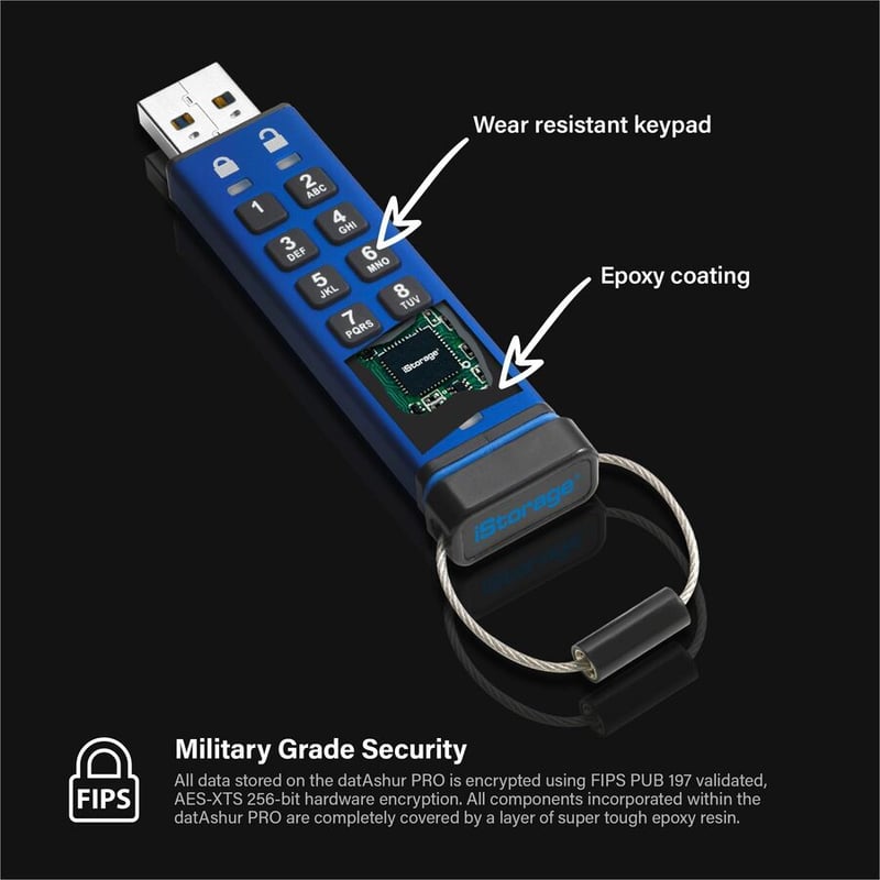 ISTORAGE DATASHUR PRO 16GB FIPS140-2 LEVEL3 HARDWARE ENCRYPTED - Thumbnail 5