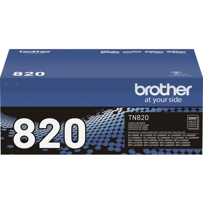 Brother Genuine TN820 Mono Laser Black Toner Cartridge