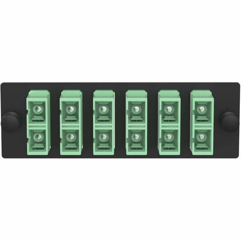 Panduit Opticom Fiber Adapter Panel, OS2, 6 SC Duplex, APC Green - Thumbnail 1