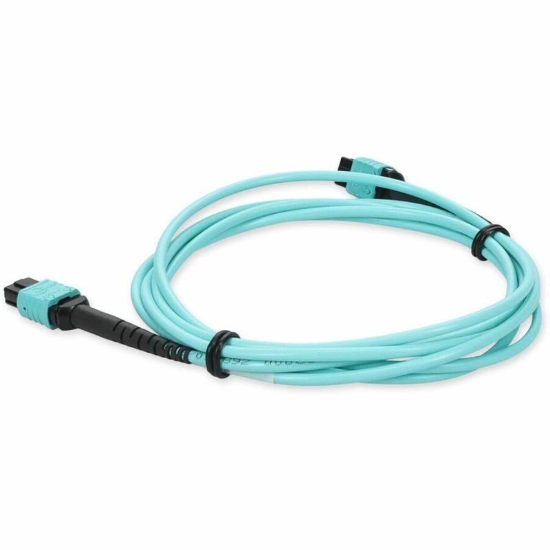 AddOn 3m MPO/UPC to MPO/UPC Aqua OM4 OFNR (Riser-Rated) 24-Strand Fiber Patch Cable - Thumbnail 3