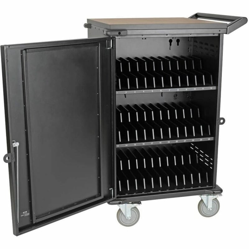 Eaton Tripp Lite Series Multi-Device Charging Cart, 36 AC Outlets, Chromebooks and Laptops, 230V, BS 1363, Black - Thumbnail 2