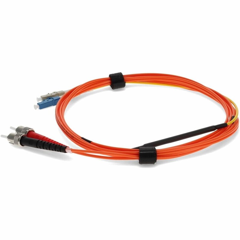 AddOn 2m LC (Male) to ST (Male) Orange OM1 & OS1 Duplex Fiber Mode Conditioning Cable - Thumbnail 2