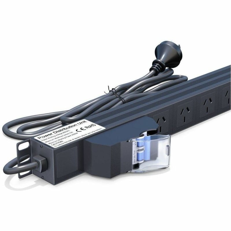 Rack Solutions Vertical PDU, 10 Way GPO 10A with Circuit Breaker, 10A SAA Input (2m Cord) - Thumbnail 2
