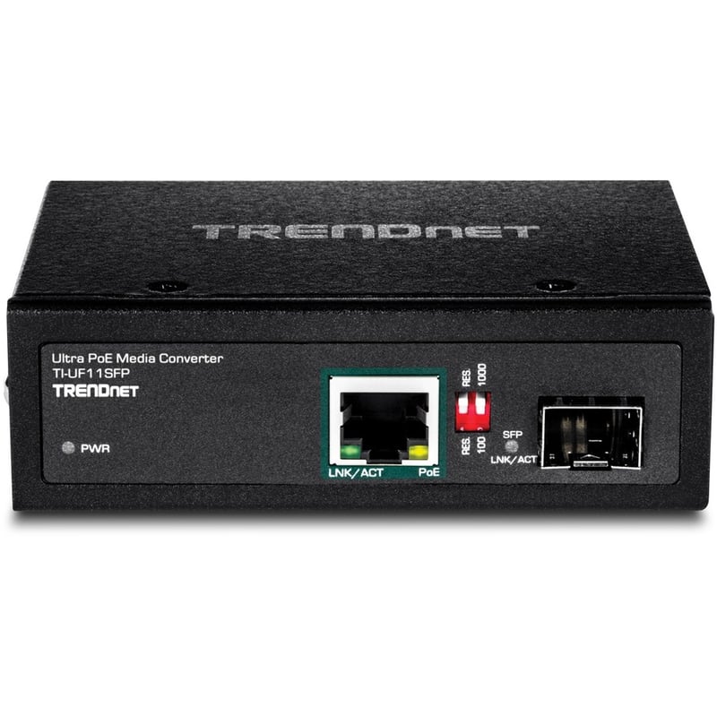 TRENDnet Hardened Industrial SFP to Gigabit UPoE Media Converter; IP30 Rated Housing; Includes DIN-rail & Wall Mounts; Operating Temp. -40 to 75 ?C (-40 to 167 ?F); TI-UF11SFP - Thumbnail 2