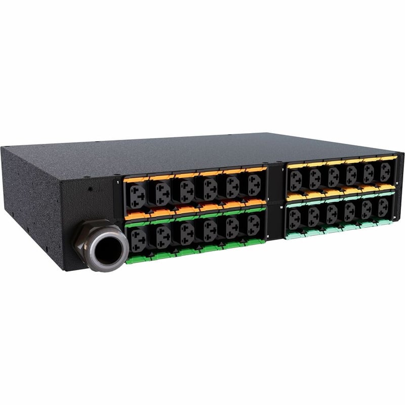Vertiv PowerIT VP4U62A0 Upgradeable Monitored Input Level HD rPDU, Horizontal, Single Phase, 24 Combination C13/C19 Outlets, 60/63A, 240V, 2U - Thumbnail 3
