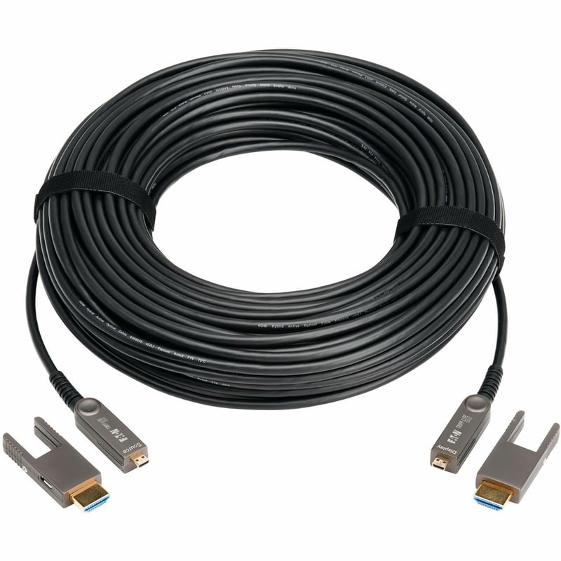 HDMI FIBER ACTIVE OPTICAL CABLE DETACH CONNECTORS M/M 8K BLACK 20M - Thumbnail 1