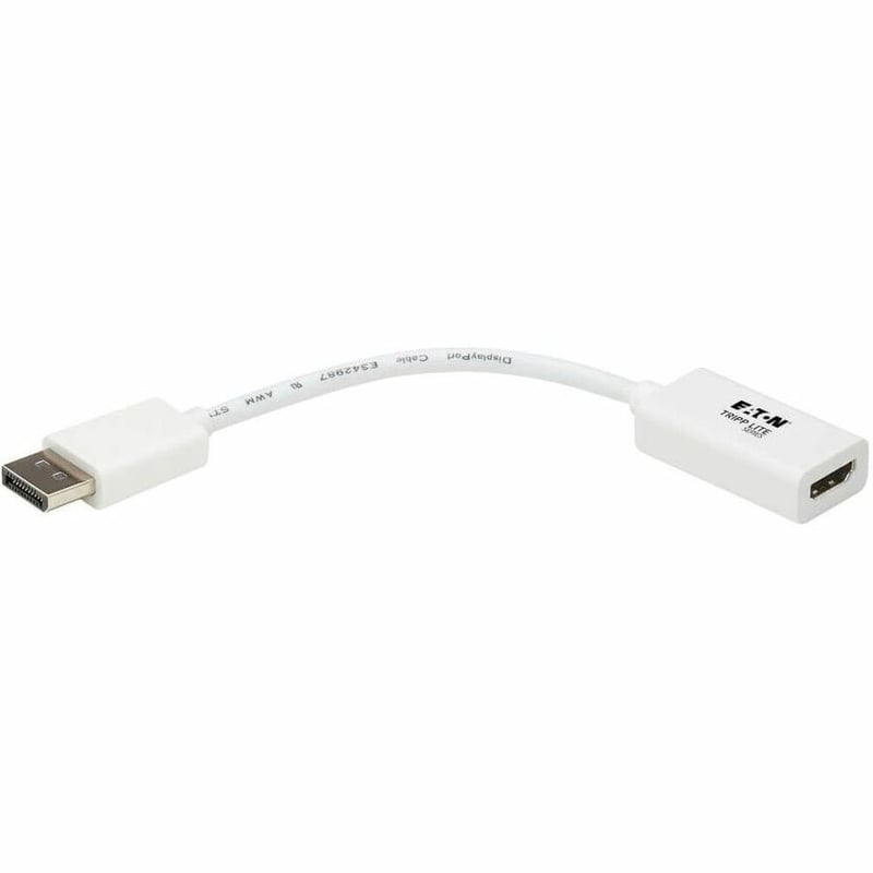 Tripp Lite by Eaton DisplayPort to HDMI Active Adapter (M/F) - 4K 60Hz HDR DP 1.2 HDCP 2.2 White 6 in. - Thumbnail 5