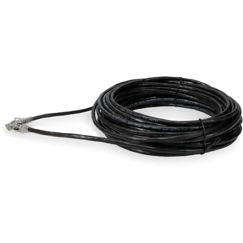 AddOn 14ft Black CAT 6A Shielded PVC Ethernet Cable Snagless Easy Clear Boot RJ-45 M/M - Thumbnail 2