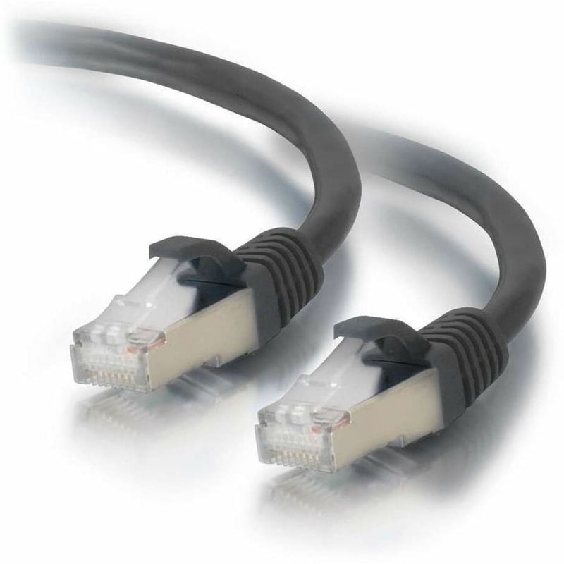 C2G 7ft Cat6 Snagless Shielded (STP) Ethernet Cable - Cat6 Network Patch Cable - PoE - Black - Thumbnail 2
