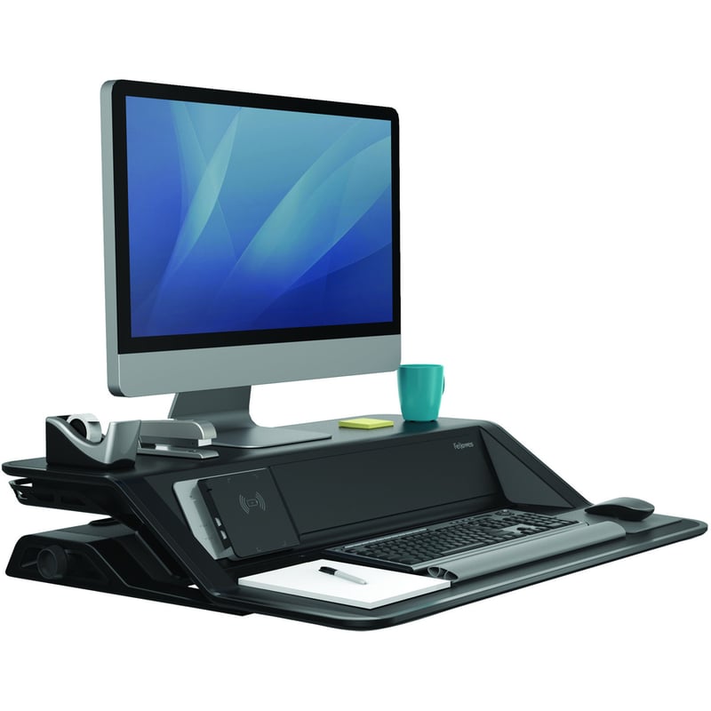 Fellowes Lotus DX Sit-Stand Workstation - Black - Thumbnail 2