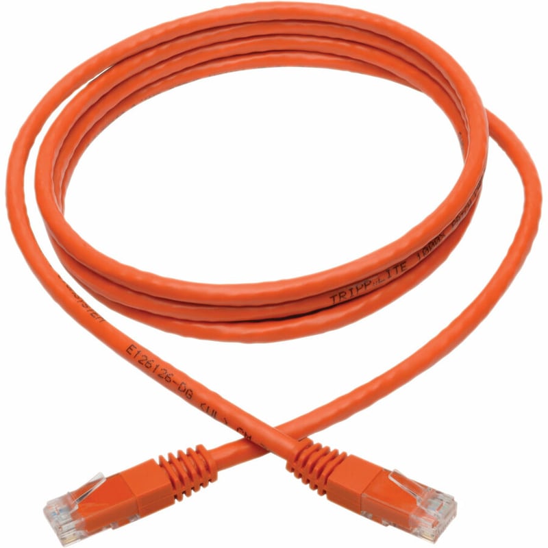Eaton Tripp Lite Series Cat6 Gigabit Molded (UTP) Ethernet Cable (RJ45 M/M), PoE, Orange, 6 ft. (1.83 m) - Thumbnail 2